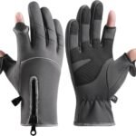 Men’s and women’s winter gloves – 2-finger touchscreen gloves – Running gloves – Cycling gloves – Driving gloves – Warm gloves – Winter fishing gloves – Grijs