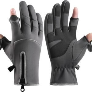 Men’s and women’s winter gloves – 2-finger touchscreen gloves – Running gloves – Cycling gloves – Driving gloves – Warm gloves – Winter fishing gloves – Grijs
