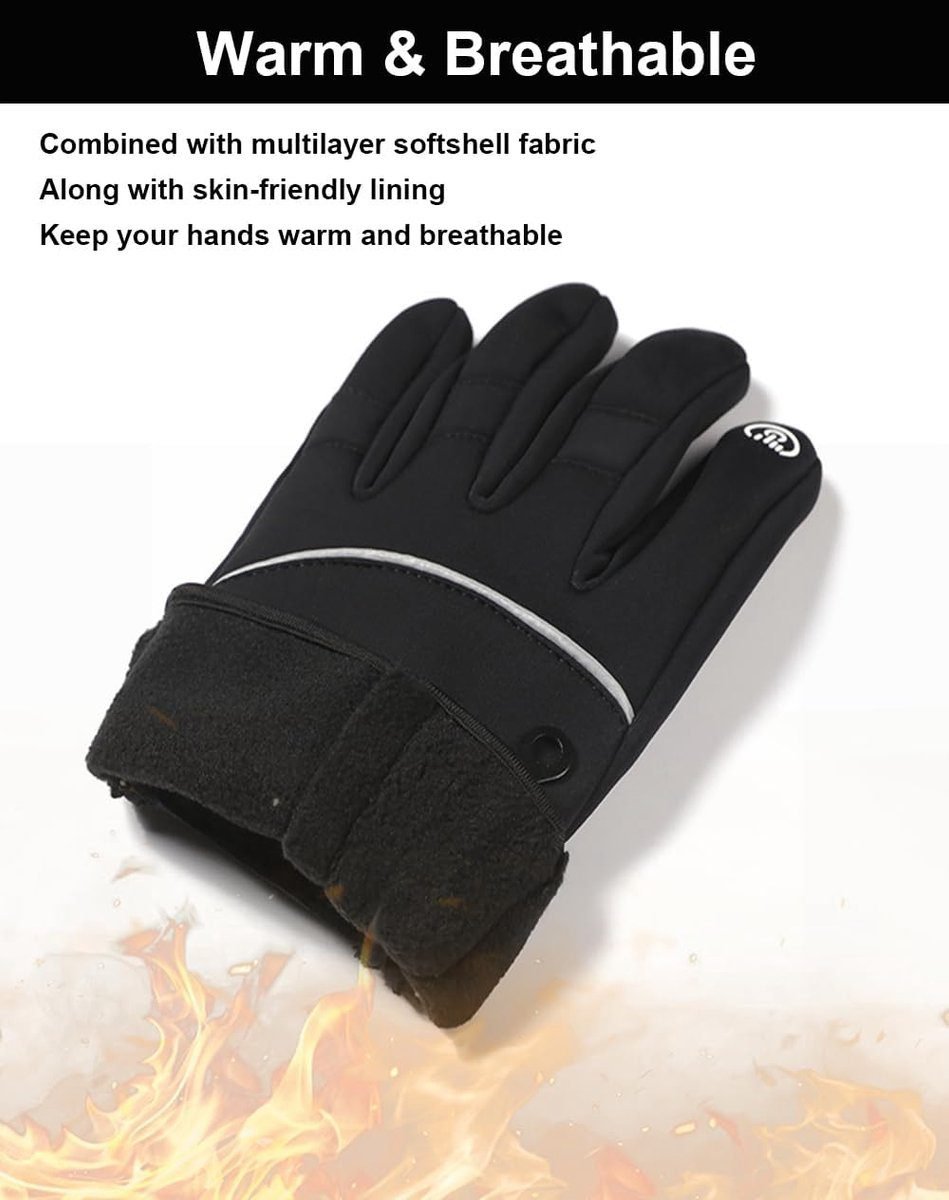 Gloves - Cycling Gloves - Winter Gloves - Sports Gloves - Waterproof and Windproof Gloves - Anti-slip and Shock-absorbing Gloves - Touchscreen Compatible Gloves - Driving Gloves - Fishing Gloves - Unisex - Black 3 Gloves – Cycling Gloves – Winter Gloves – Sports Gloves – Waterproof and Windproof Gloves – Anti-slip and Shock-absorbing Gloves – Touchscreen Compatible Gloves – Driving Gloves – Fishing Gloves – Unisex – Black - image 3