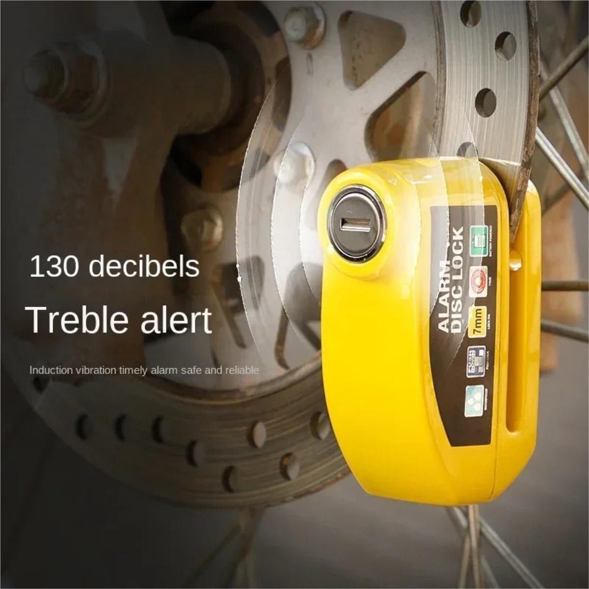 Bicycle disc brake lock - Disc brake alarm - With reminder cable - 7 mm - Motorcycle lock - Scooter lock - Disc brake lock - Orange 4 Bicycle disc brake lock – Disc brake alarm – With reminder cable – 7 mm – Motorcycle lock – Scooter lock – Disc brake lock – Orange - image 4