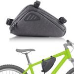 Bicycle pannier – Bicycle frame bag – Waterproof bicycle bag – Triangular bicycle frame bag – Mountain bike and road bike accessories, large capacity – Grijs