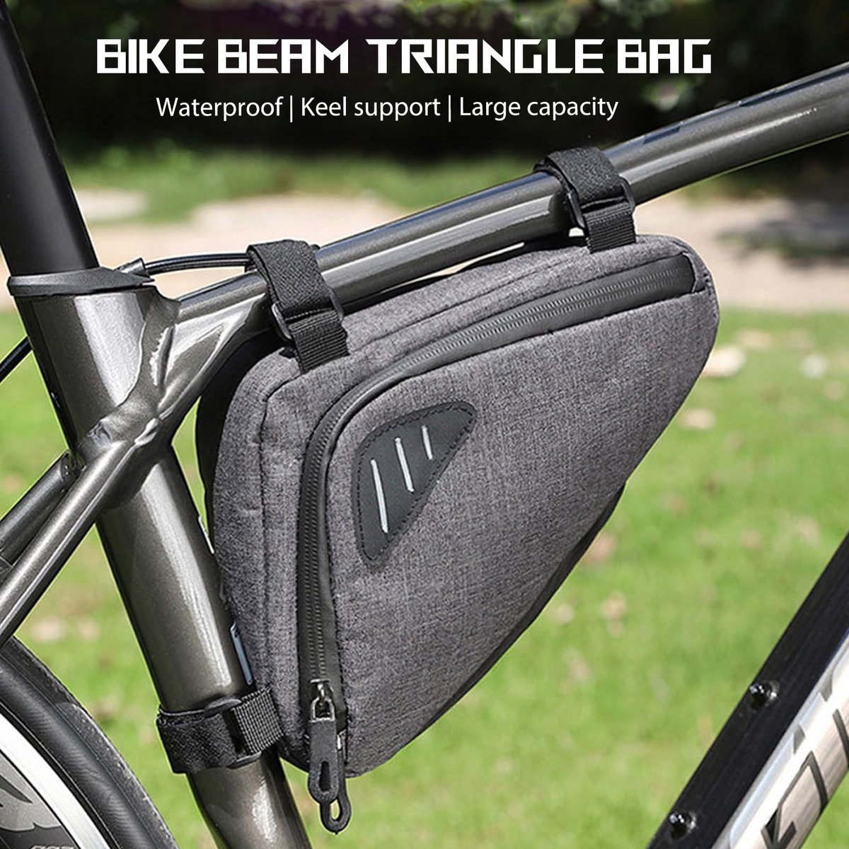 Bicycle pannier - Bicycle frame bag - Waterproof bicycle bag - Triangular bicycle frame bag - Mountain bike and road bike accessories, large capacity - Grijs 4 Bicycle pannier – Bicycle frame bag – Waterproof bicycle bag – Triangular bicycle frame bag – Mountain bike and road bike accessories, large capacity – Grijs - image 4