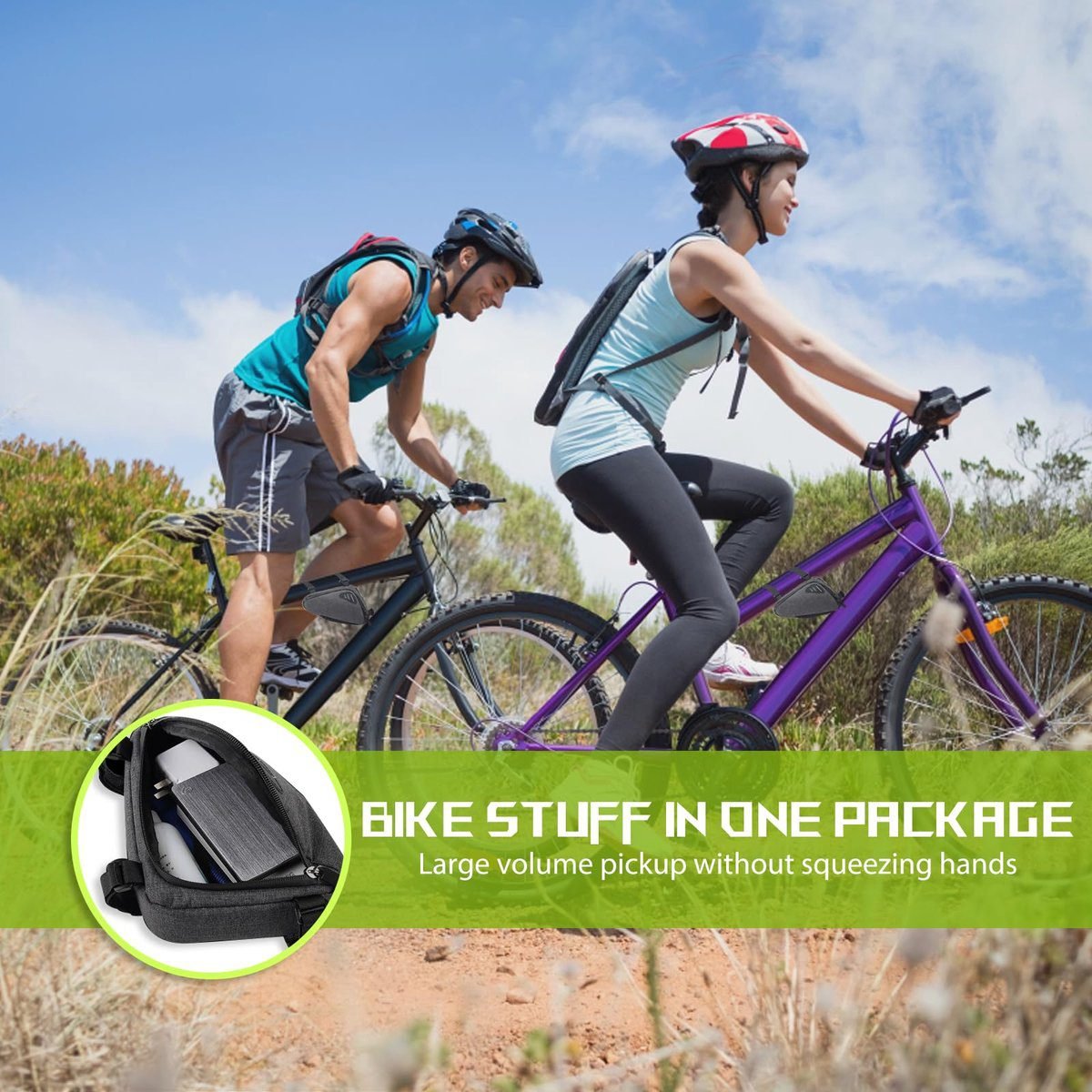 Bicycle pannier - Bicycle frame bag - Waterproof bicycle bag - Triangular bicycle frame bag - Mountain bike and road bike accessories, large capacity - Grijs 5 Bicycle pannier – Bicycle frame bag – Waterproof bicycle bag – Triangular bicycle frame bag – Mountain bike and road bike accessories, large capacity – Grijs - image 5