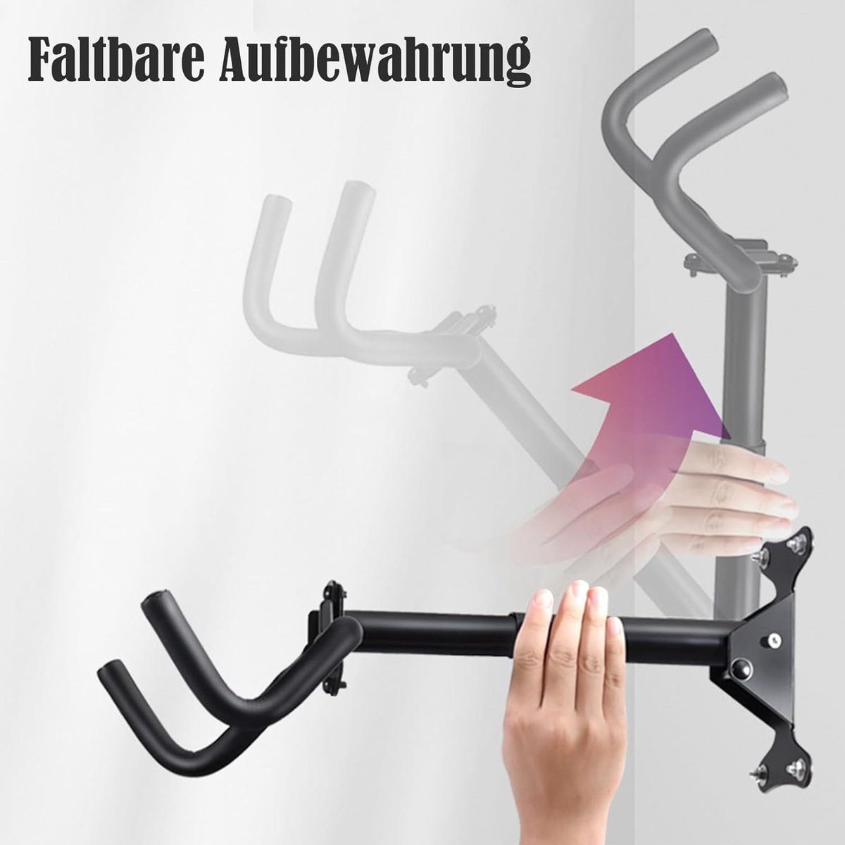 Bike rack - Wall-mounted bike rack - Stainless steel, can support 30 kg - Adjustable handlebar angle - Retractable wall-mounted bike rack - Suitable for indoor garages 2 Bike rack – Wall-mounted bike rack – Stainless steel, can support 30 kg – Adjustable handlebar angle – Retractable wall-mounted bike rack – Suitable for indoor garages - image 2
