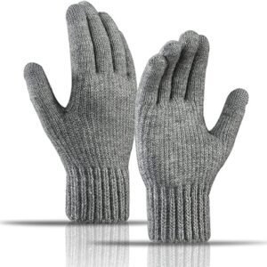 Winter Gloves – Men’s Gloves – Warm Winter Gloves – Thick Unisex Gloves – Women’s Gloves – Thermal Wool – Knitted Touchscreen Gloves – Perfect for Motorcycling – Outdoor Work – Sports – Christmas – Christmas Gift