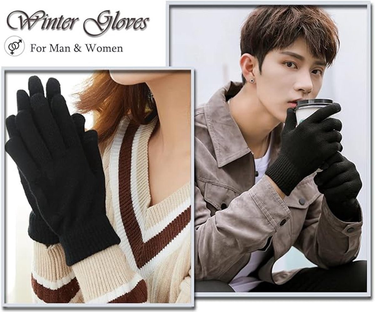 Winter Gloves - Men's Gloves - Warm Winter Gloves - Thick Unisex Gloves - Women's Gloves - Thermal Wool - Knitted Touchscreen Gloves - Perfect for Motorcycling - Outdoor Work - Sports - Christmas - Christmas Gift 2 Winter Gloves – Men’s Gloves – Warm Winter Gloves – Thick Unisex Gloves – Women’s Gloves – Thermal Wool – Knitted Touchscreen Gloves – Perfect for Motorcycling – Outdoor Work – Sports – Christmas – Christmas Gift - image 2