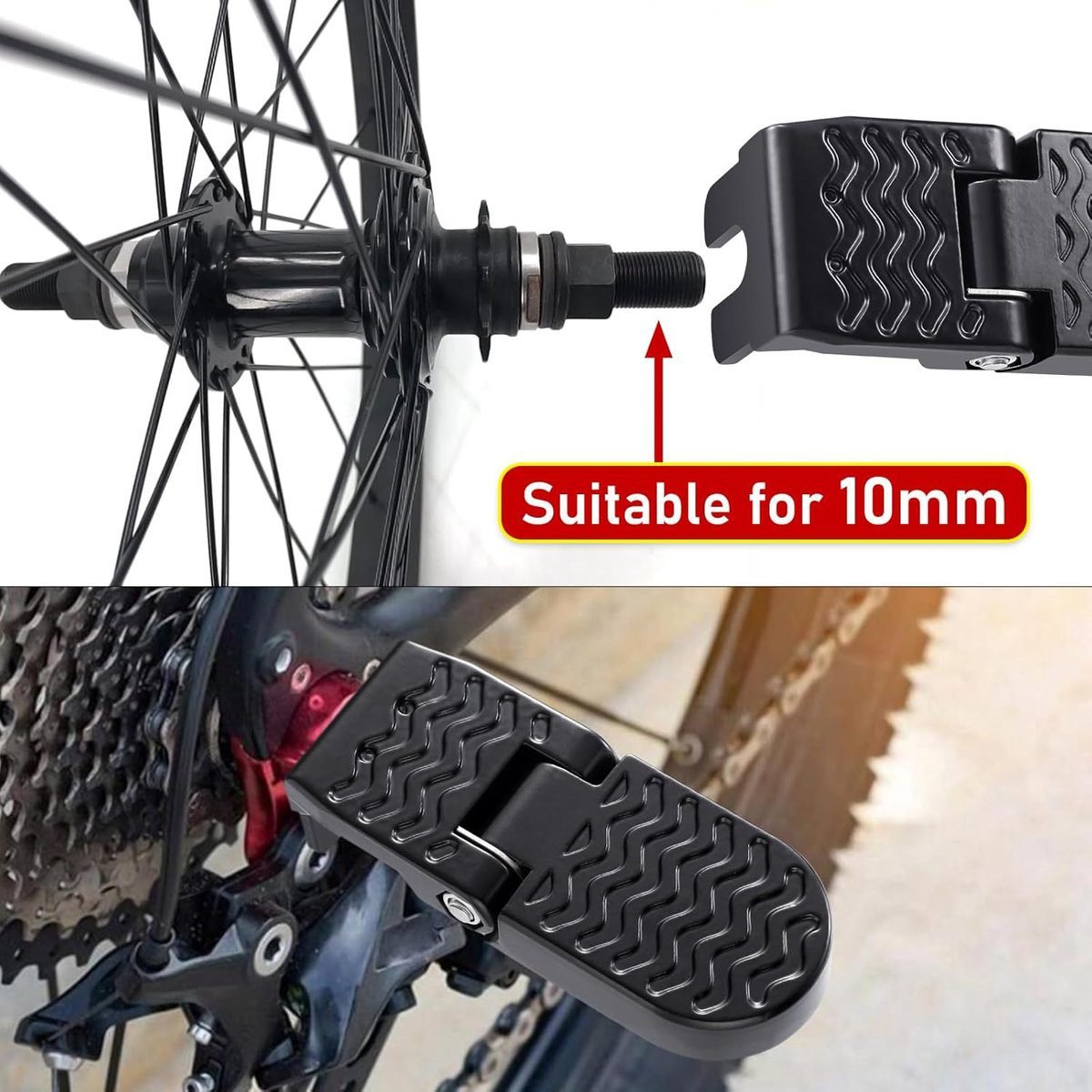 2-Piece Set - Bicycle Pedals - Pedal - U-Shaped Pedals for Electric Bikes - Aluminum Bicycle Pedals - Non-Slip Electric Bike Pedals - Folding Pedals - For Electric Bikes, Mountain Bikes, Folding Bikes - 10mm U-Slot - Black 3 2-Piece Set – Bicycle Pedals – Pedal – U-Shaped Pedals for Electric Bikes – Aluminum Bicycle Pedals – Non-Slip Electric Bike Pedals – Folding Pedals – For Electric Bikes, Mountain Bikes, Folding Bikes – 10mm U-Slot – Black - image 3
