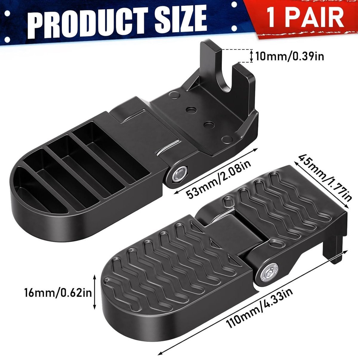2-Piece Set - Bicycle Pedals - Pedal - U-Shaped Pedals for Electric Bikes - Aluminum Bicycle Pedals - Non-Slip Electric Bike Pedals - Folding Pedals - For Electric Bikes, Mountain Bikes, Folding Bikes - 10mm U-Slot - Black 5 2-Piece Set – Bicycle Pedals – Pedal – U-Shaped Pedals for Electric Bikes – Aluminum Bicycle Pedals – Non-Slip Electric Bike Pedals – Folding Pedals – For Electric Bikes, Mountain Bikes, Folding Bikes – 10mm U-Slot – Black - image 5