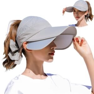 Women’s Sun Hat Wide Brim UV Protective Golf Hat for Outdoor, One Size