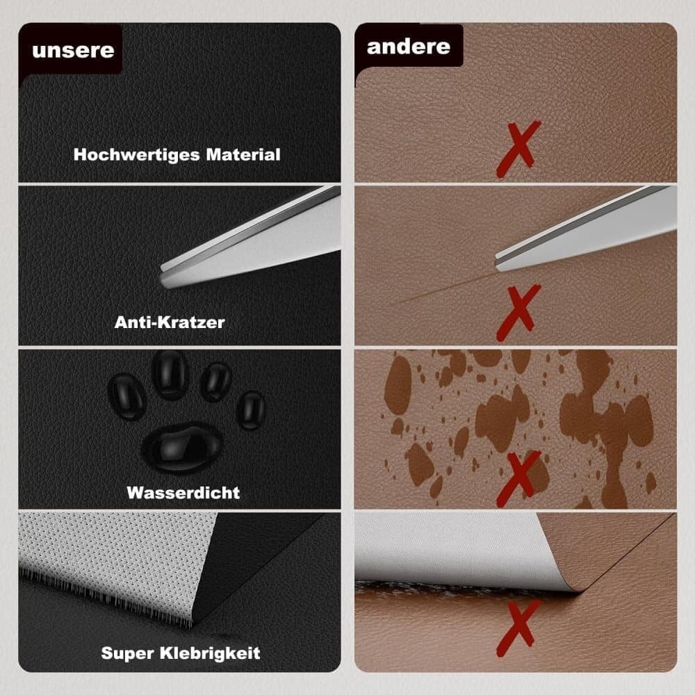 50 Self-Adhesive Repair Patches for Artificial Leather, 10x10cm, Black 3 50 Self-Adhesive Repair Patches for Artificial Leather, 10x10cm, Black - image 3