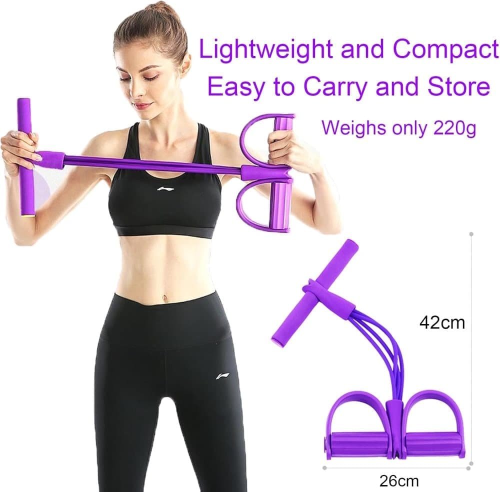 Purple Abdominal Trainer Exercise Band for Sit-Up Training, Multifunctional Tension Rope Fitness Pedal Slap Pull Band 4 Purple Abdominal Trainer Exercise Band for Sit-Up Training, Multifunctional Tension Rope Fitness Pedal Slap Pull Band - image 4