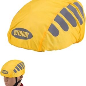 Reflective Bicycle Helmet Cover, Universal Fit, Wind and Water Resistant, Yellow