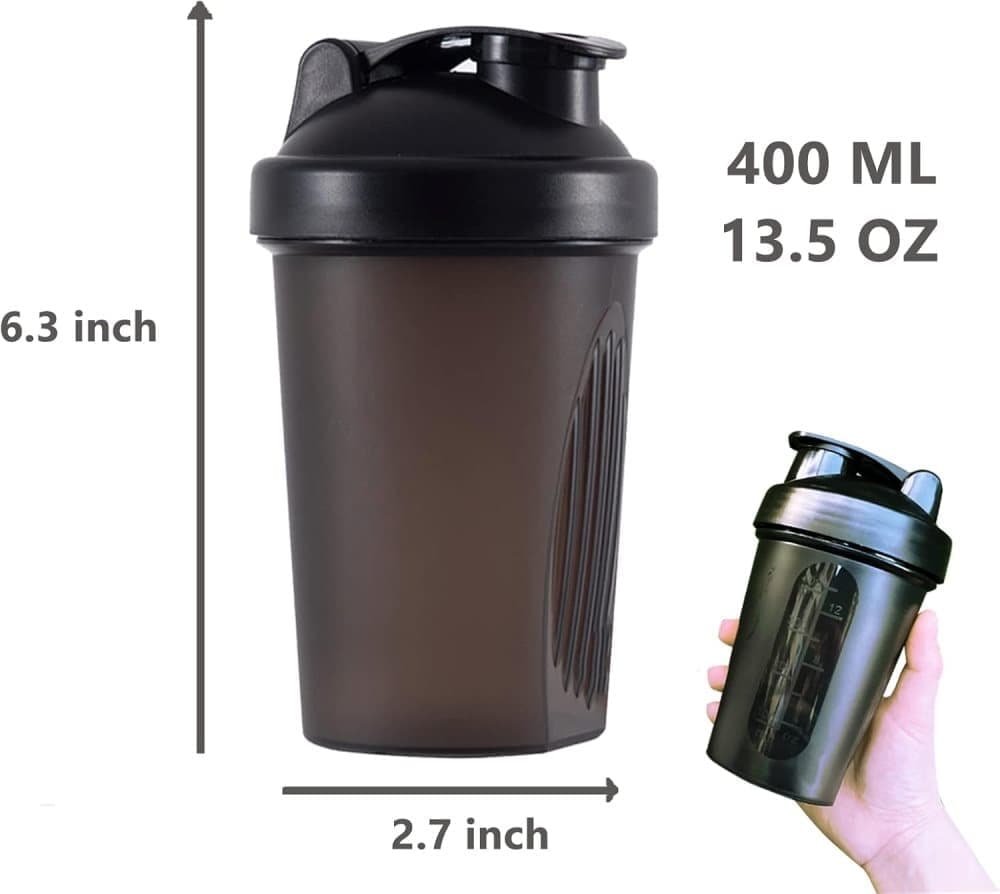 400ml Protein Shaker with Leak-proof Design, Stainless Steel Strainer and Measuring Scale, Multiple Colors, White 2 400ml Protein Shaker with Leak-proof Design, Stainless Steel Strainer and Measuring Scale, Multiple Colors, White - image 2