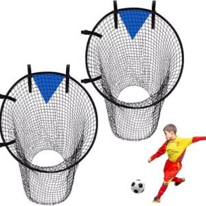 2-Pack Black Soccer Goal Net for Shooting Training, Portable Foldable, for Backyard and Park, 6x4ft