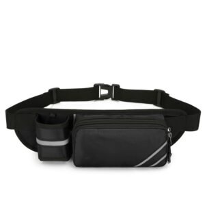Water-Resistant Running Waist Pack with Bottle Holder, Adjustable Fitness Belt