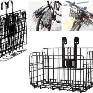 Foldable Bicycle Basket Removable Metal Mesh with Quick Release