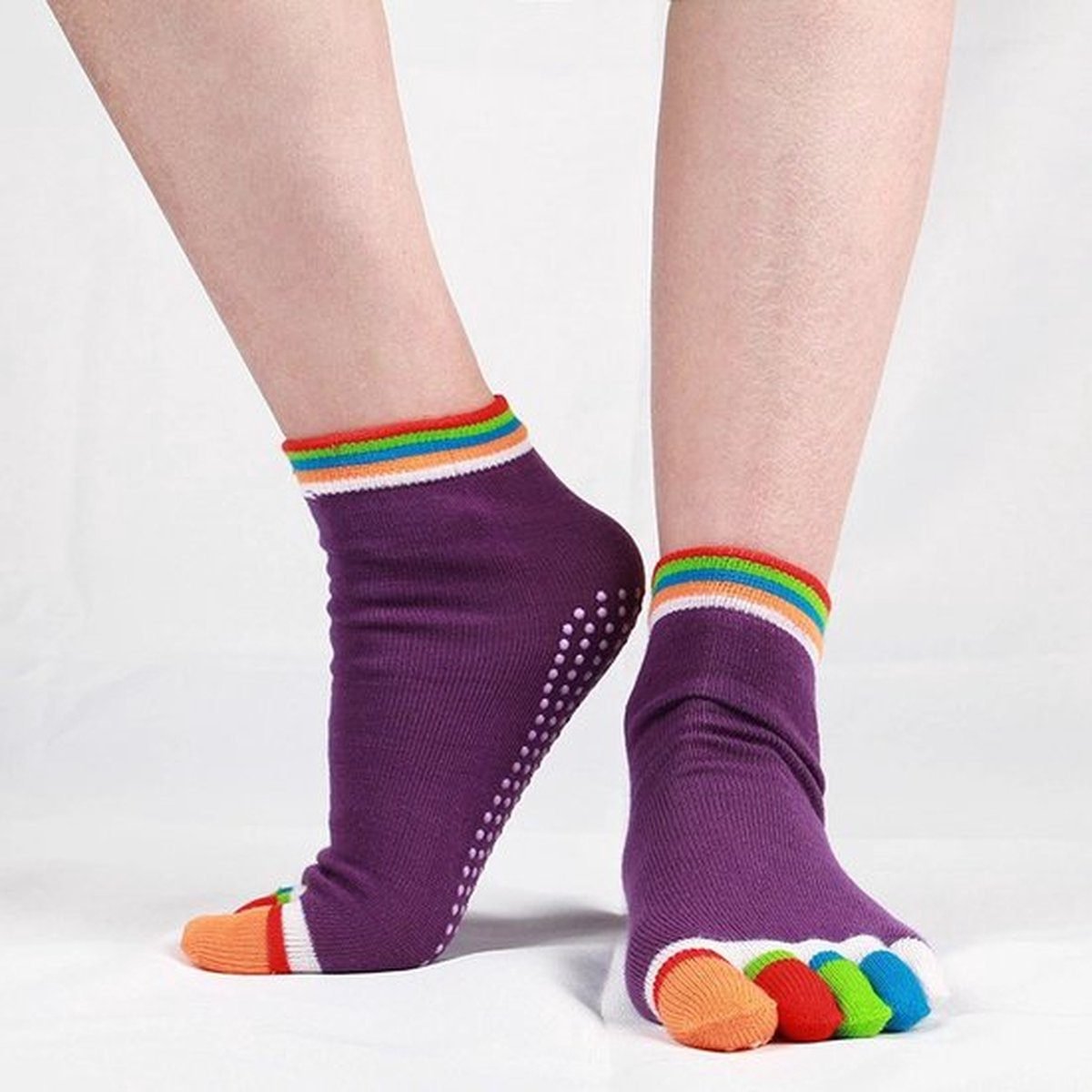 Full Toe Yoga Socks | Full Toe Yoga Sock | With Anti-Slip Bottom | Anti-Slip Socks | Pilates Socks | Size 36-40 | Purple with Colors 5 Full Toe Yoga Socks | Full Toe Yoga Sock | With Anti-Slip Bottom | Anti-Slip Socks | Pilates Socks | Size 36-40 | Purple with Colors - image 5