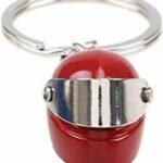 Motorcycle Helmet Keychain | Scooter Helmet Key Holder | Full-Face Helmet Keychains | Red
