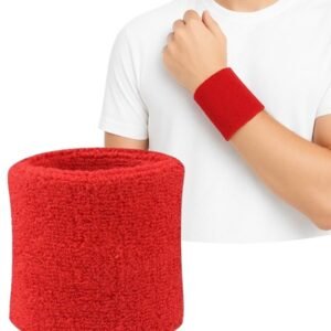 Wristband | Sweatband | Sports Wristband | Sports Band | 1 Piece | 8 x 8 CM | Red