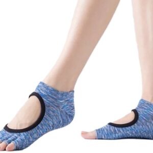 Yoga Socks Full Open Toe | Full Toe Yoga Sock | With Anti-Slip Bottom | Anti-Slip Socks | Pilates Socks | Size 36-40 | Blue Pattern