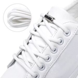 Round Laces - 105 cm - no tie - elastic laces - no tie - shoelaces - sports laces - round - shoelaces - children's laces - White