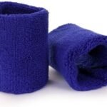 Blue wrist sweatbands – for adults – 2 pieces
