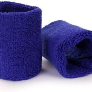 Blue wrist sweatbands – for adults – 2 pieces