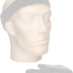Set of light grey sweatbands – Light grey sports day set of wrist and head sweatbands