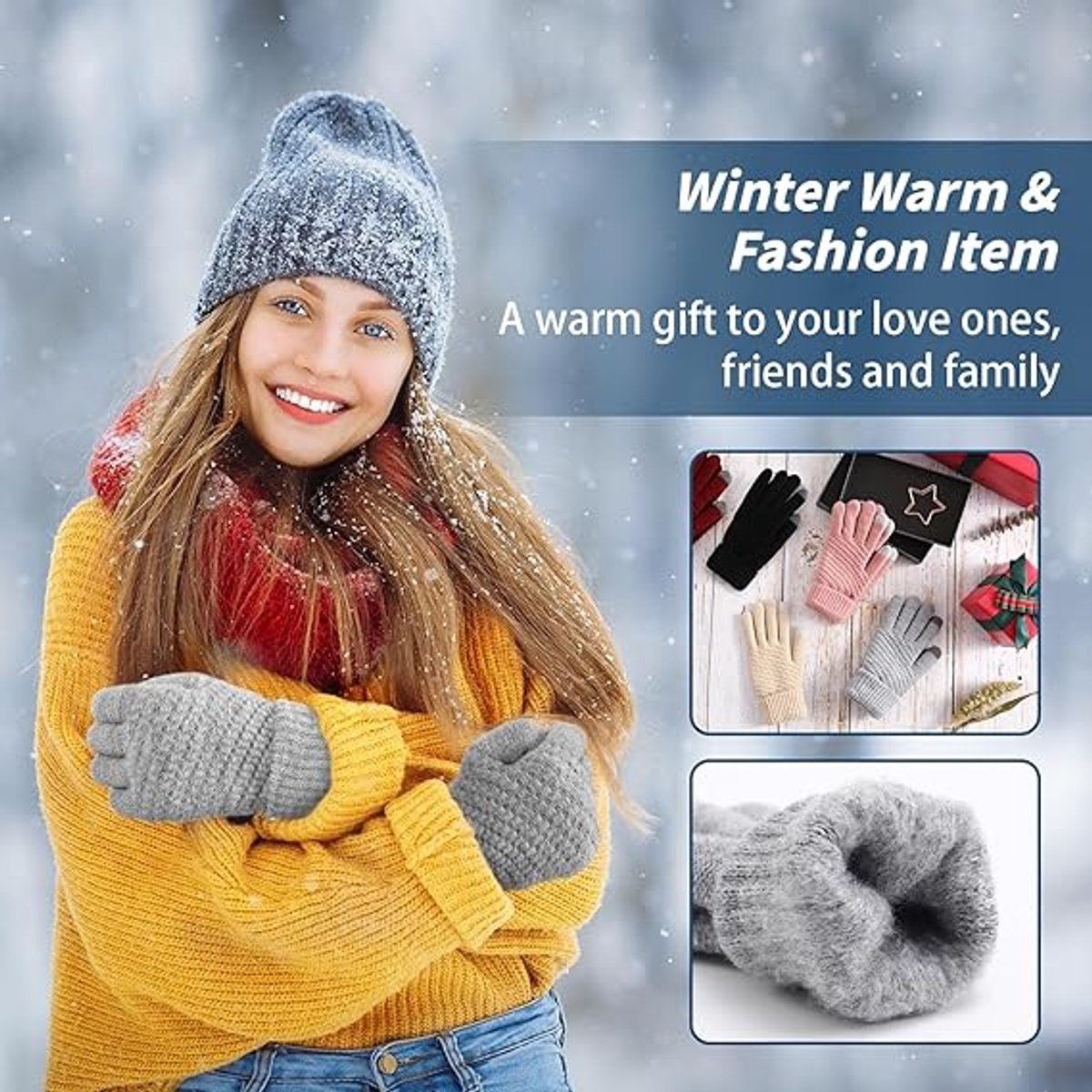 Touchscreen Winter Gloves - Women's Sports Gloves - Waterproof and Windproof - Elastic Cuff - Scooter and Bicycle (4 Pieces) 2 Touchscreen Winter Gloves – Women’s Sports Gloves – Waterproof and Windproof – Elastic Cuff – Scooter and Bicycle (4 Pieces) - image 2