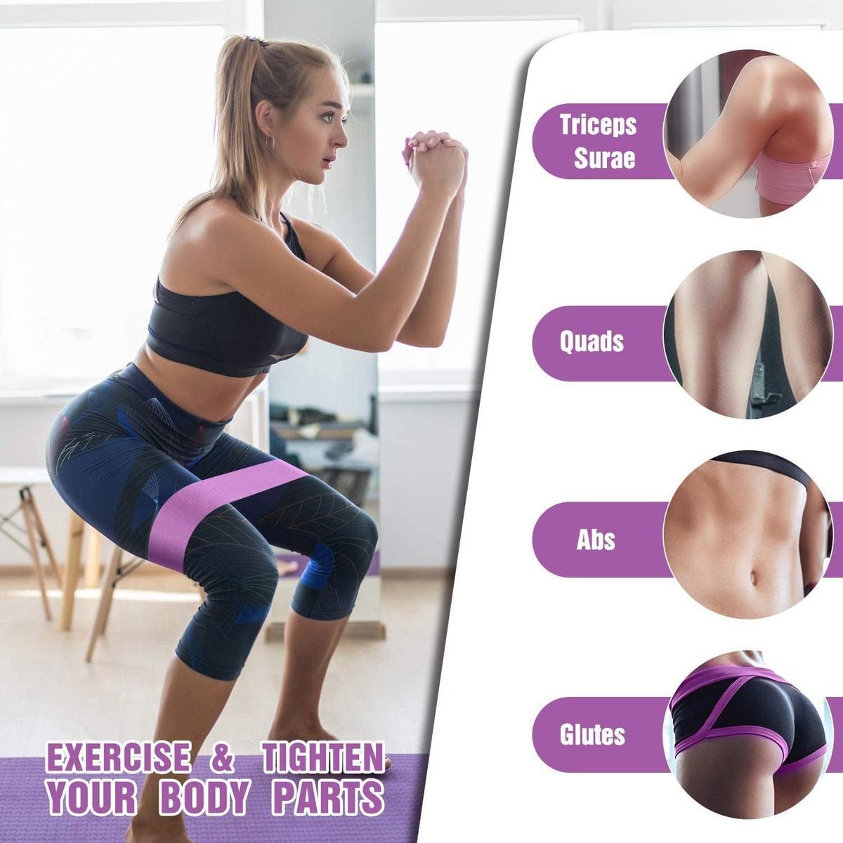Resistance Bands - Resistance Band - Fitness Elastics - Non-slip, secure fit - Sturdy latex-free fabric - Full Body Workout - For women, home and gym training 4 Resistance Bands – Resistance Band – Fitness Elastics – Non-slip, secure fit – Sturdy latex-free fabric – Full Body Workout – For women, home and gym training - image 4