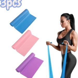 3 pieces – Resistance bands – Silicone exercise bands – With different resistance intensities – Silicone exercise bands – Exercise bands for training, physiotherapy, stretching, recovery, Pilates, rehabilitation and yoga