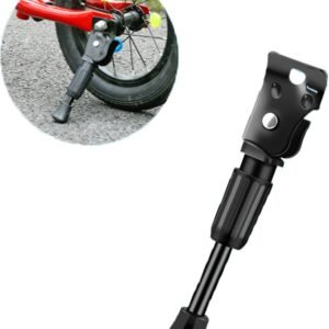 12 Inch – Bicycle Stand for Children’s Bikes – MTB Kickstand – Single Bicycle Stand – Bicycle Accessories for Children – Bicycle Stand – Side Stand for Bicycles – Bicycle, E-Bike, City Bike & Mountain Bike – Black – Easy to Install