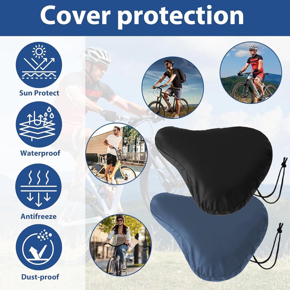 2 pieces - Bicycle Saddle Cover - Bicycle Saddle Cover - Waterproof Saddle Cover - Cover for Bicycle Saddle - Rain Cover - Saddle Cover - with drawstring - outdoor saddle cover - bicycle accessories - waterproof - universal - rain and dust protection - 24 4 2 pieces – Bicycle Saddle Cover – Bicycle Saddle Cover – Waterproof Saddle Cover – Cover for Bicycle Saddle – Rain Cover – Saddle Cover – with drawstring – outdoor saddle cover – bicycle accessories – waterproof – universal – rain and dust protection – 24 - image 4