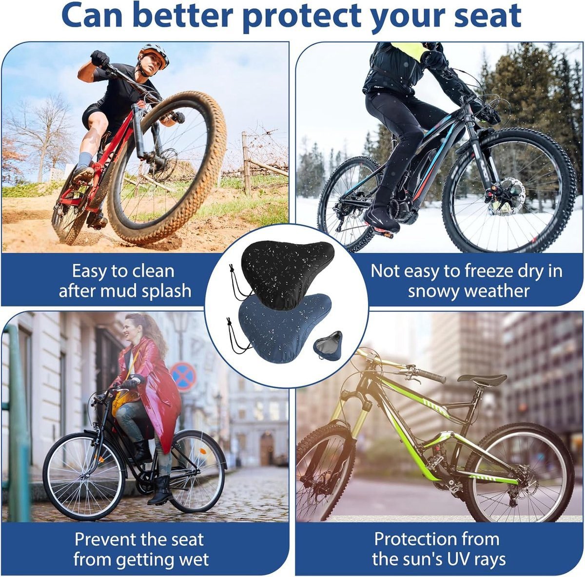 2 pieces - Bicycle Saddle Cover - Bicycle Saddle Cover - Waterproof Saddle Cover - Cover for Bicycle Saddle - Rain Cover - Saddle Cover - with drawstring - outdoor saddle cover - bicycle accessories - waterproof - universal - rain and dust protection - 24 5 2 pieces – Bicycle Saddle Cover – Bicycle Saddle Cover – Waterproof Saddle Cover – Cover for Bicycle Saddle – Rain Cover – Saddle Cover – with drawstring – outdoor saddle cover – bicycle accessories – waterproof – universal – rain and dust protection – 24 - image 5