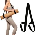 Yoga Mat Strap – Yoga Mat Carrying Strap – Straps – Adjustable Shoulder Straps – Yoga Mat Carrying Strap – Yoga Mat Storage Straps – For Storage and Organization – Black – 38 mm x 1.5 m – (mat not included)