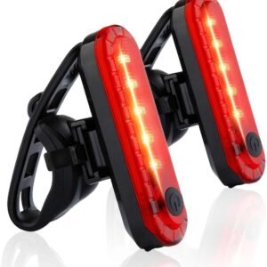 2-Piece Bicycle Light – Bicycle Rear Light – Bicycle Rear Lights – Front Light & Rear Light – USB Rechargeable Bicycle Lighting – LED Bicycle Light – Bicycle Lights – Drop-Resistant & Waterproof – Bicycle Light Suitable For Any Bike – for Night Riding – R