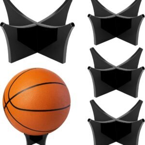 4 pieces – Ball holder – Ball rack – Ball stand – Acrylic ball rack – Ball storage rack – Display rack – football stand – ball holder – acrylic sports ball stand – volleyball support – for basketball, volleyball, football, rugby ball – 12*6.5 cm – black