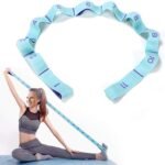 125*4 cm – Yoga resistance band – Yoga stretch band – Yoga exercise band – Stretch band – with 11 rings – Resistance band – for training, pilates, dance and fitness – blue purple