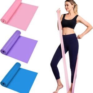 3 pieces – Exercise bands – 1.5 m – Resistance band – Resistance bands – Silicone exercise bands – yoga band – pilates band – sports band – Fitness elastic bands – Fitness equipment – For yoga, pilates, rehabilitation in the gym or at home