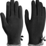 Gloves – women’s gloves – winter gloves – Winter gloves – Insulated touchscreen gloves – touchscreen gloves for index finger – Cycling Gloves – Elegant and stylish – Black