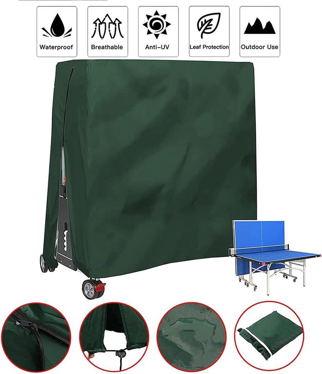 210D Waterproof Table Tennis Table Cover - Table Tennis Table Cover - Waterproof, windproof and UV-resistant - Dustproof - Table Tennis Table Protector - Protective Cover - Foldable Table Tennis Table Cover for Indoor and Outdoor Use - Green - 165×70×185c 2 210D Waterproof Table Tennis Table Cover – Table Tennis Table Cover – Waterproof, windproof and UV-resistant – Dustproof – Table Tennis Table Protector – Protective Cover – Foldable Table Tennis Table Cover for Indoor and Outdoor Use – Green – 165×70×185c - image 2