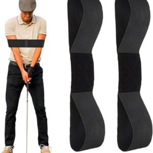 2 pieces – Golf Swing Training Band – golf swing training aids – golf swing trainer – golf training aids – golf accessories for beginners – for movement correction – for men, women and children – 35*7 cm – black