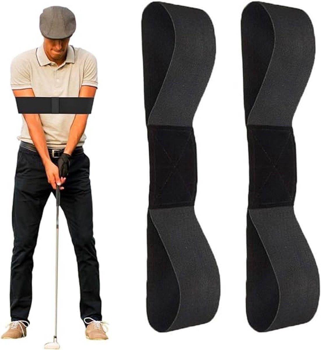2 pieces - Golf Swing Training Band - golf swing training aids - golf swing trainer - golf training aids - golf accessories for beginners - for movement correction - for men, women and children - 35*7 cm - black 1 2 pieces – Golf Swing Training Band – golf swing training aids – golf swing trainer – golf training aids – golf accessories for beginners – for movement correction – for men, women and children – 35*7 cm – black