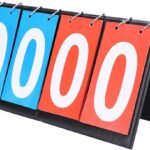 Scoreboard – 4-Digital Scoreboard – 00-99 – Portable Table Score Keeper – Score Flipper – Waterproof – Portable – Scoreboard Flipper – Table Tennis Scoreboards – for sports, football, basketball, baseball – 36*16*13 cm – red and blue