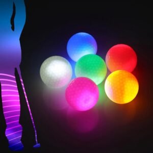 golf balls – 6 Pieces – Glow in the Dark golf balls – LED illuminated golf balls – multicolour