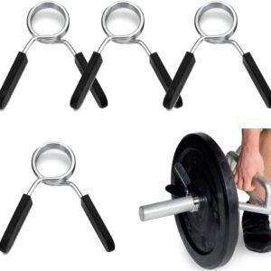 4 pieces – Barbell Clamp – 2.5 cm – Spring Barbell Clamp – Dumbbell Clip – Spring Clips for Weights – Barbell Bars – Clamp Ring – Spring Clips – Locking Clip Ring Bodybuilding – for Weightlifting, Training Barbell, Bars, Plates, Gym – Black