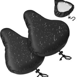 2 pieces – Bicycle Saddle Cover – Bicycle Saddle Cover – Waterproof Saddle Cover – Cover for Bicycle Saddle – Rain Cover – Saddle Cover – with drawstring – outdoor saddle cover – bicycle accessories – waterproof – universal – rain and dust protection – 24