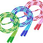 Beaded Jump Rope – 3 Pieces – Jump Rope – Length Adjustable Jump Rope – Tangle-Free Segmented Jump Rope With Soft Beads – Beaded rope – Jump Rope – Fitness Jump Rope For children, men and women – Weight Loss
