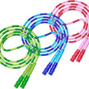 Beaded Jump Rope – 3 Pieces – Jump Rope – Length Adjustable Jump Rope – Tangle-Free Segmented Jump Rope With Soft Beads – Beaded rope – Jump Rope – Fitness Jump Rope For children, men and women – Weight Loss