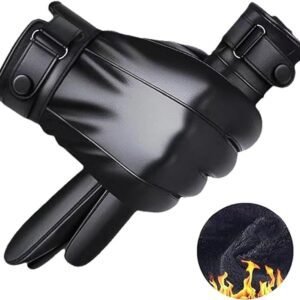 Gloves – Cycling Gloves – Winter Cycling Gloves – Touchscreen Gloves – Men’s Leather Gloves – Winter Gloves – Winter and Outdoor Sports – Warm and Stylish Gloves – Cycling – Touchscreen – Black